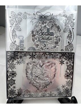 Embossing Folder Cling Stamps Christmas Winter Wreath Fox Heart Design Jennifer